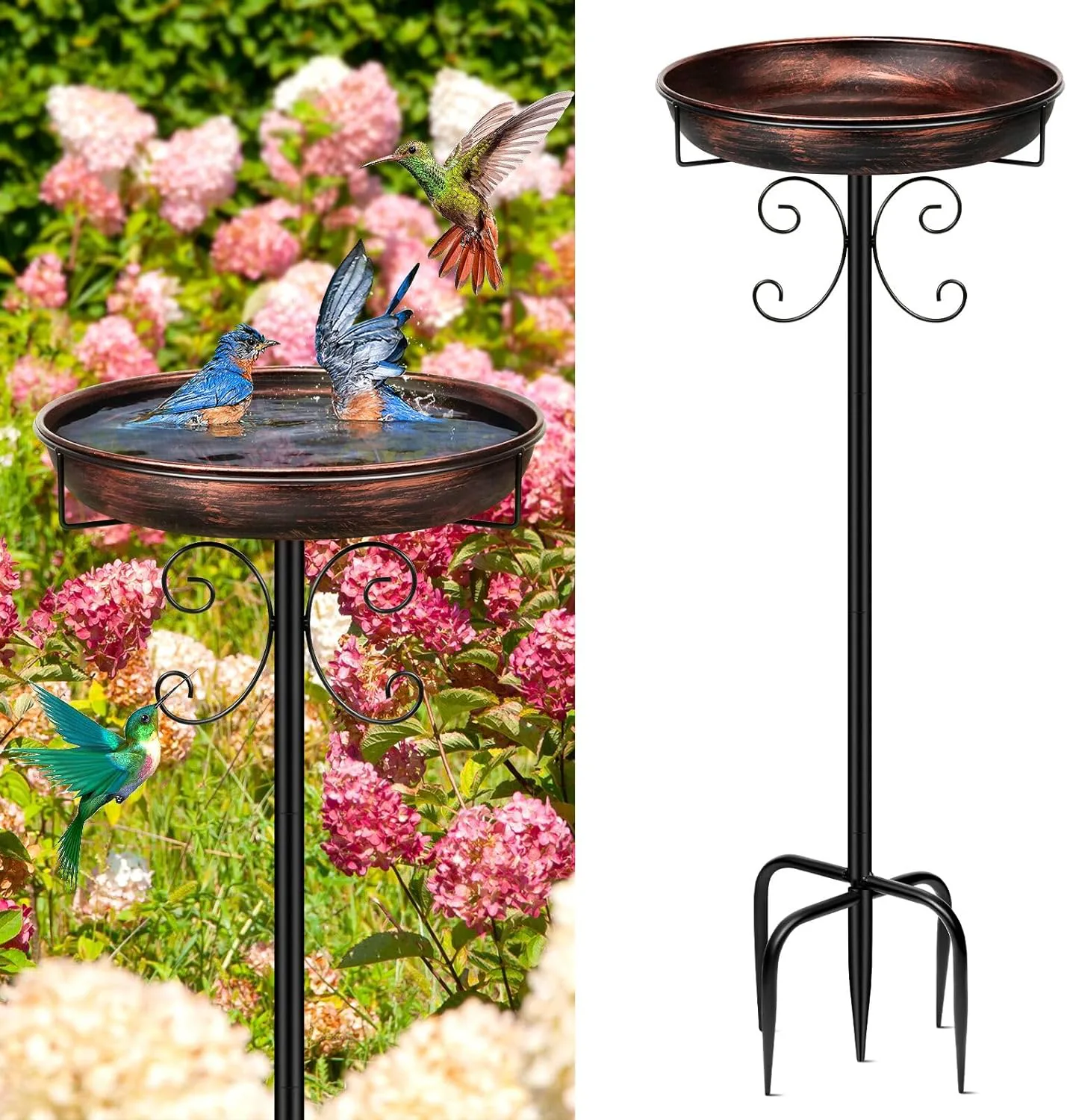 Daoeny Metal Bird Bath