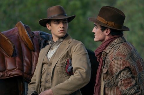 Hero Fiennes Tiffin and Dónal Finn as Sherlock Holmes and James Moriarty in Prime Video's 'Young Sh...
