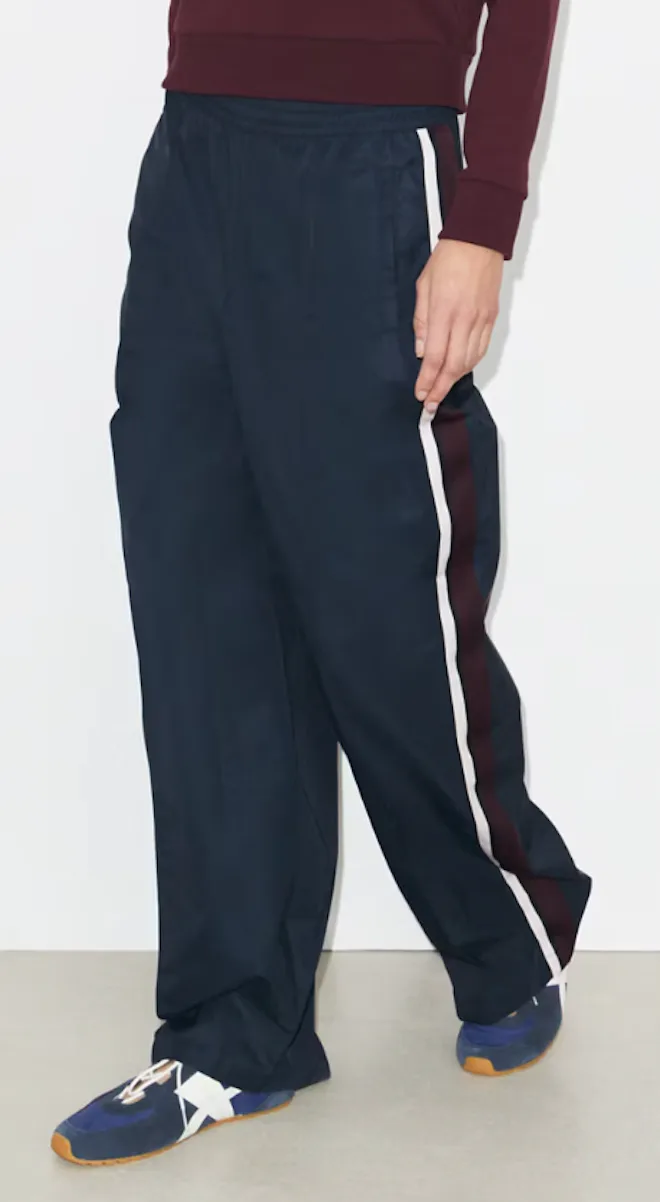 Wide-Leg Nylon Track Pant