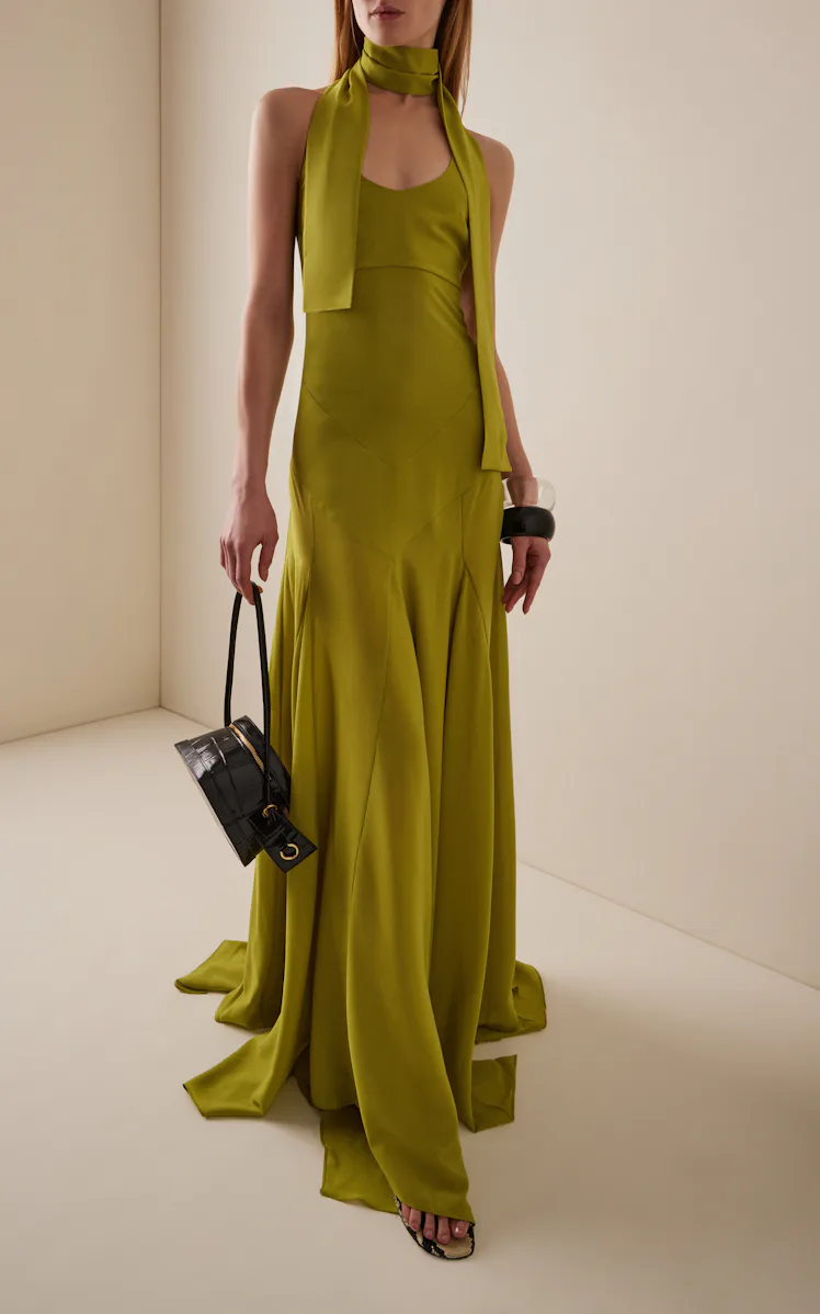 Raye Crepe Midi Halter Dress