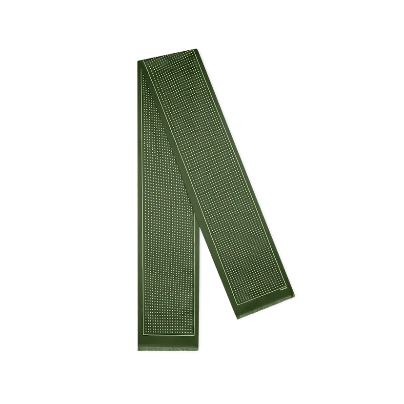 Polka Dot Scarf in Green Wood