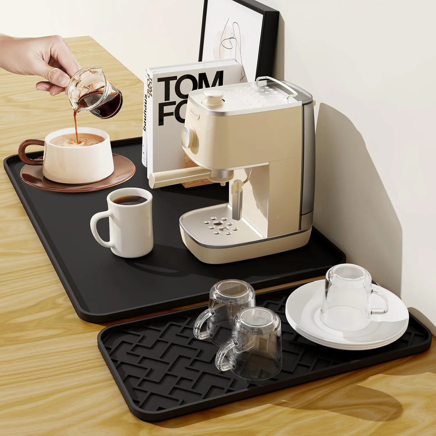 beenxmyy Silicone Coffee Bar Mats (Set of 2)
