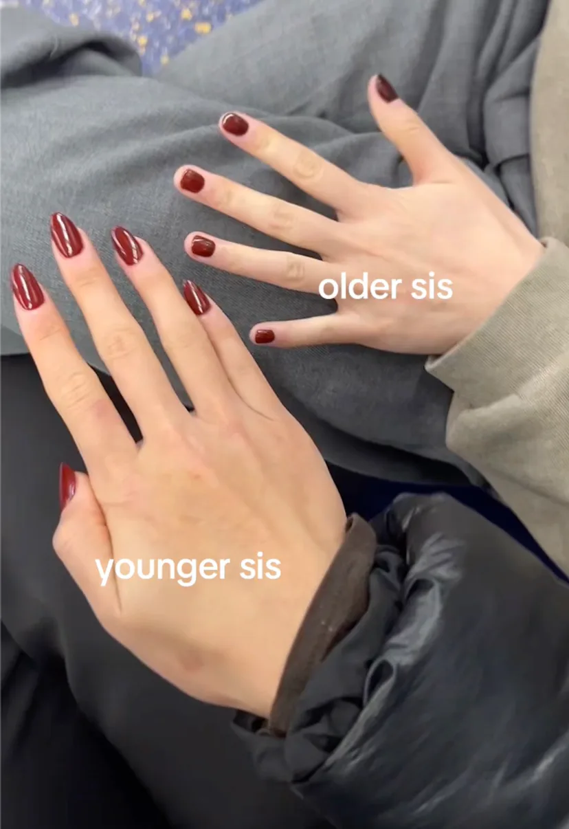younger sister versus older sister nails