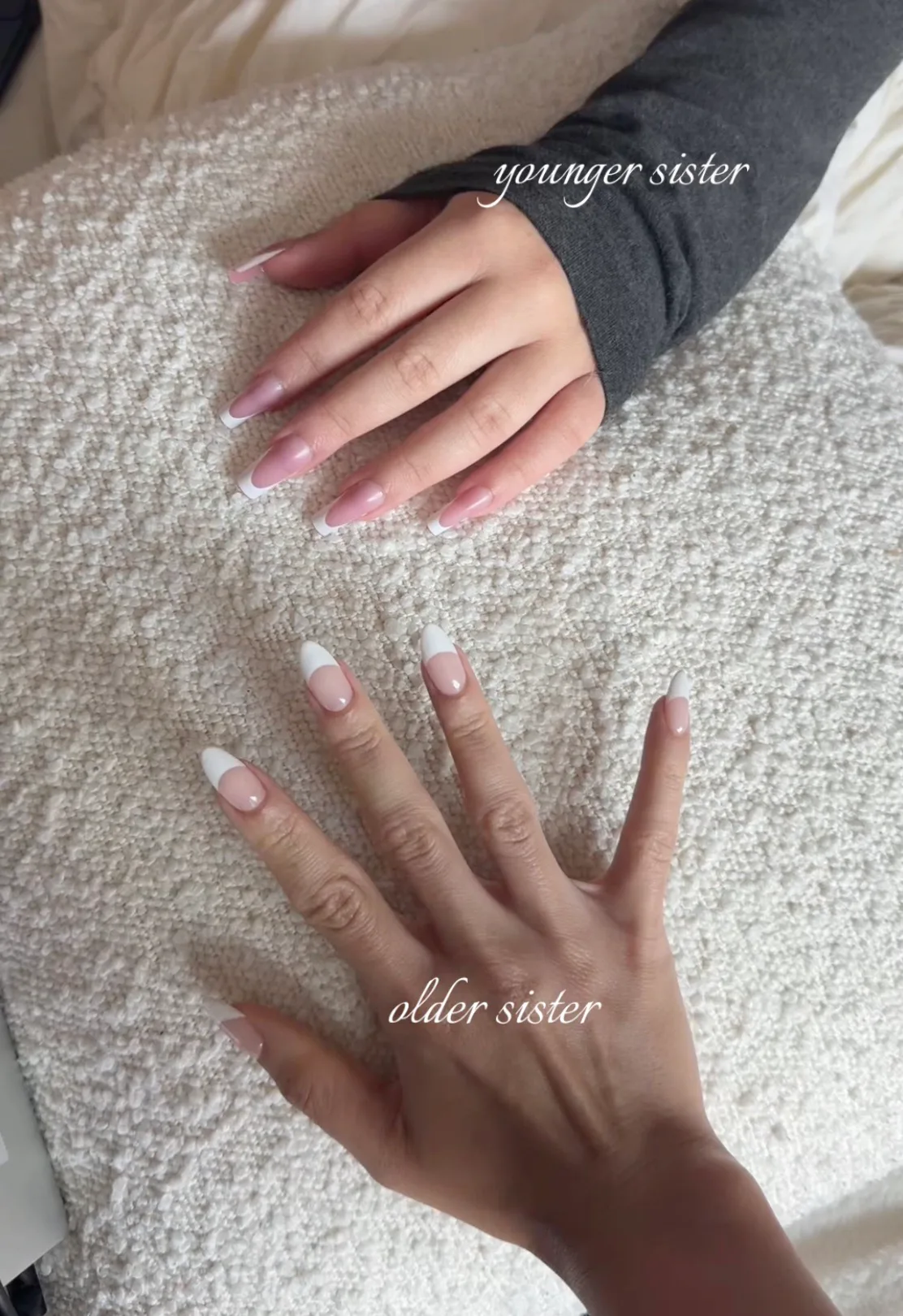 older sister versus younger sister nails