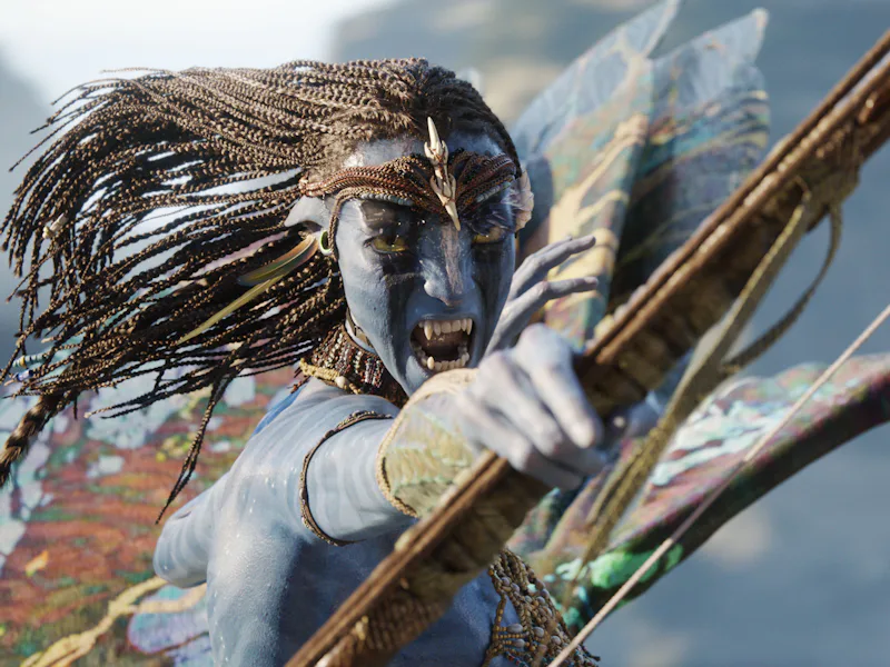 Zoe Saldaña as Neytiri in Avatar: Fire & Ash