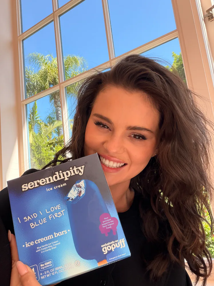 I tried Serendipity and Selena Gomez's new "I Said I Love Blue First" ice cream bars inspired by her...