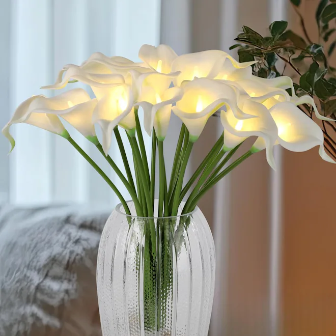 HOMESEASONS LED Lighted Artificial Flowers (20 Pieces)