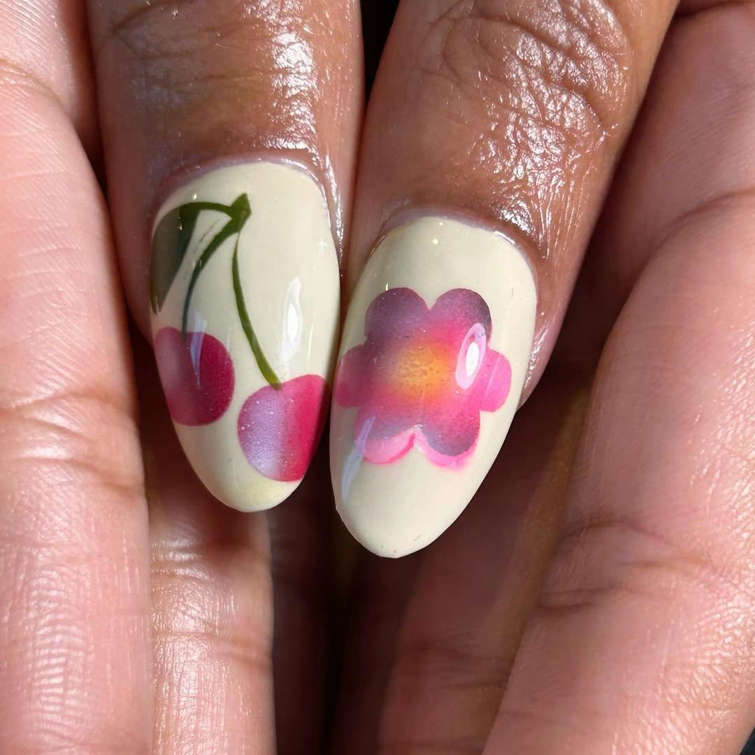 cherry blossom nails