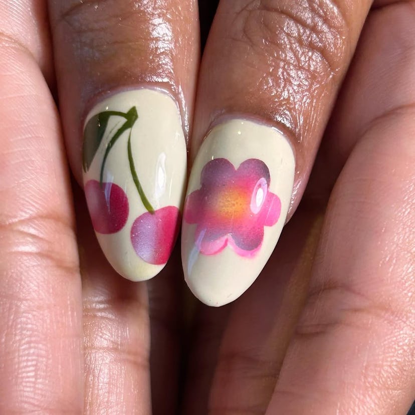 cherry blossom nails