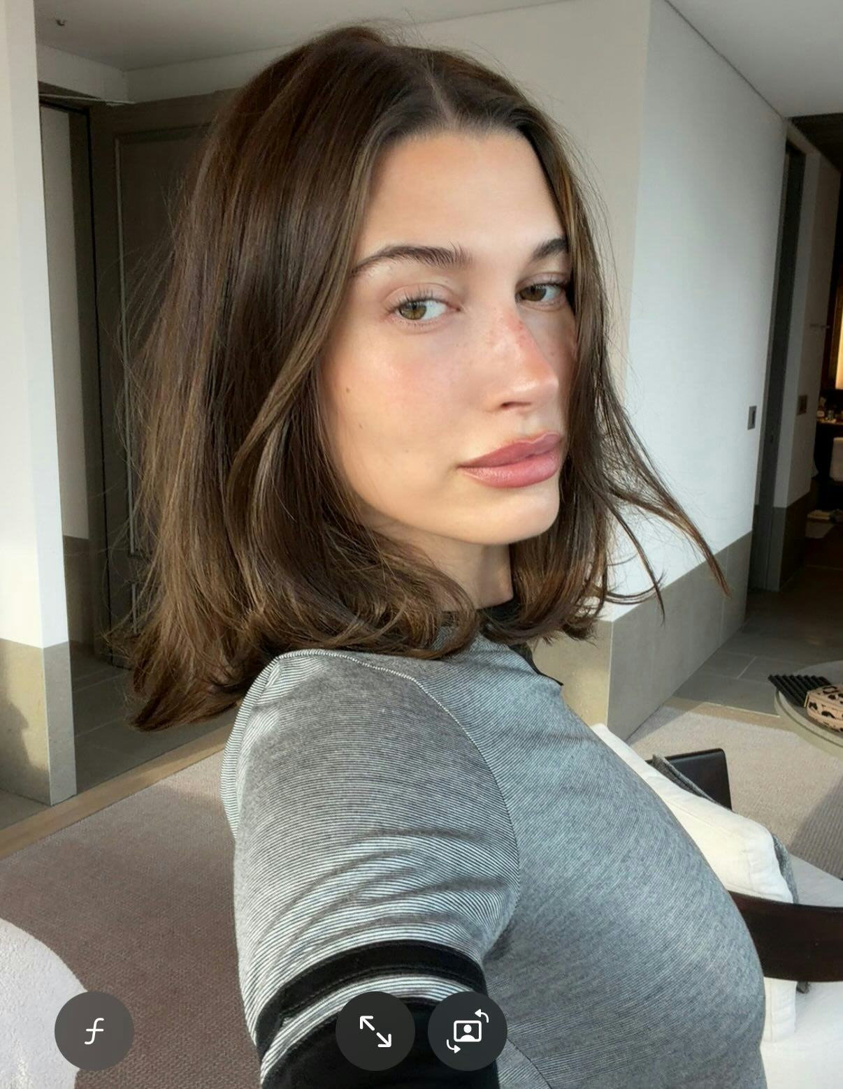 Hailey Bieber in a selfie