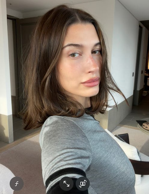 Hailey Bieber in a selfie