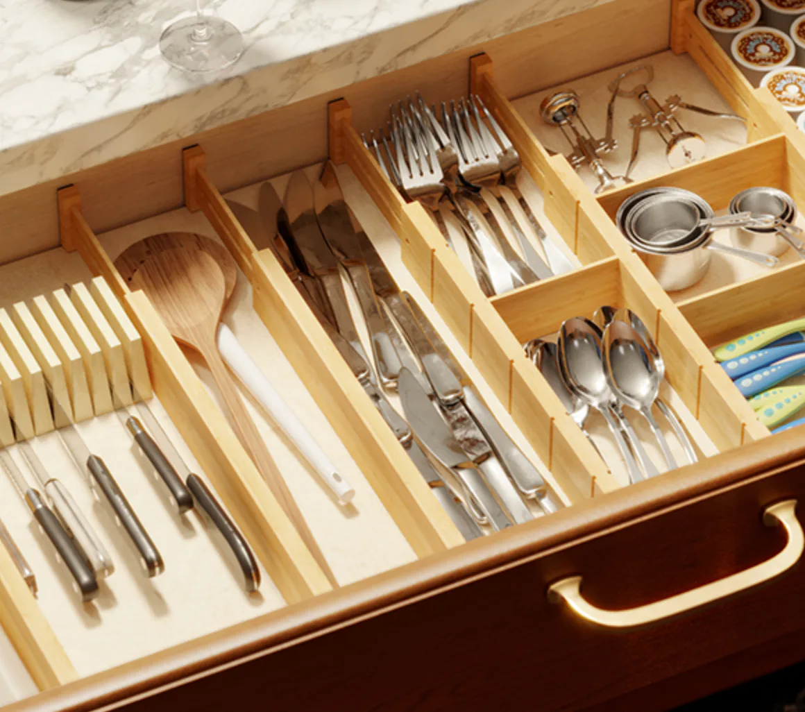 SpaceAid Bamboo Drawer Dividers