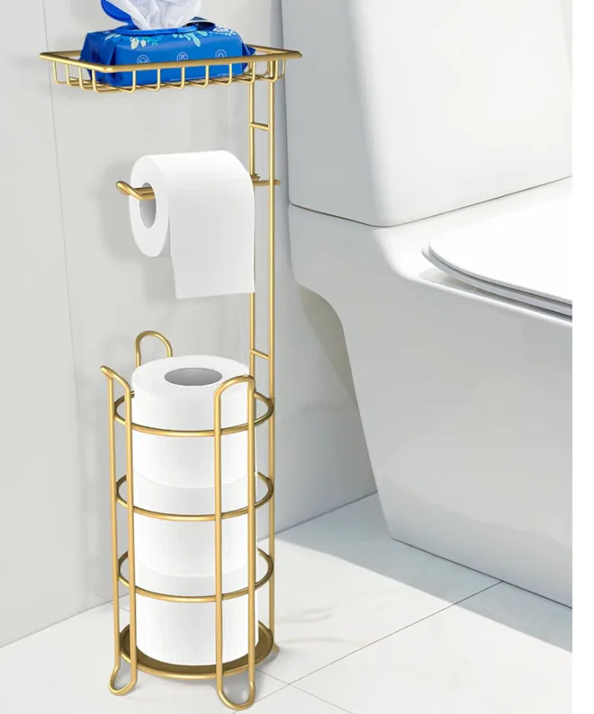 TreeLen Gold Toilet Paper Holder Stand