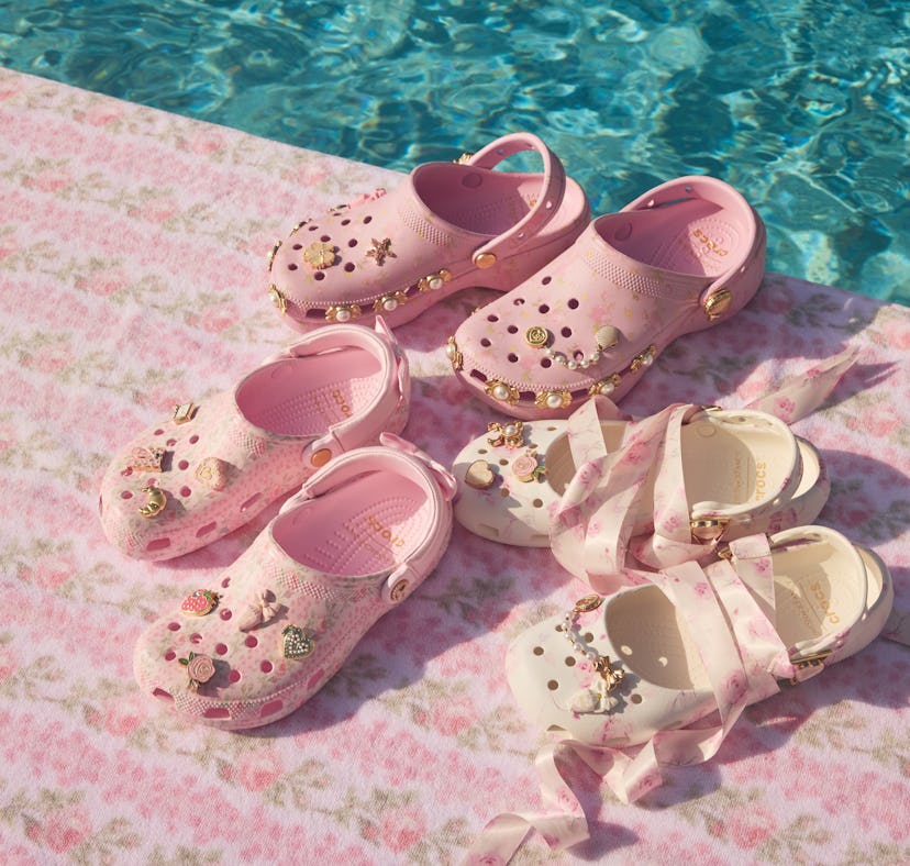 LoveShackFancy has a limited-time Crocs collection with a ballet flat and coquette colors.