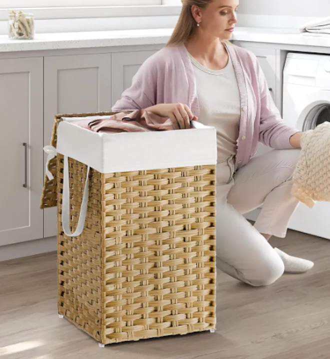 SONGMICS Rattan Laundry Hamper