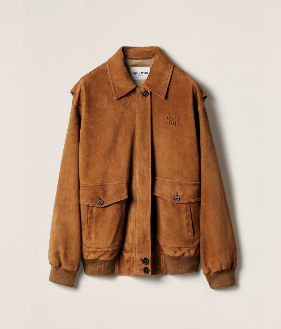 Suede blouson jacket