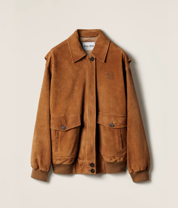 Suede blouson jacket