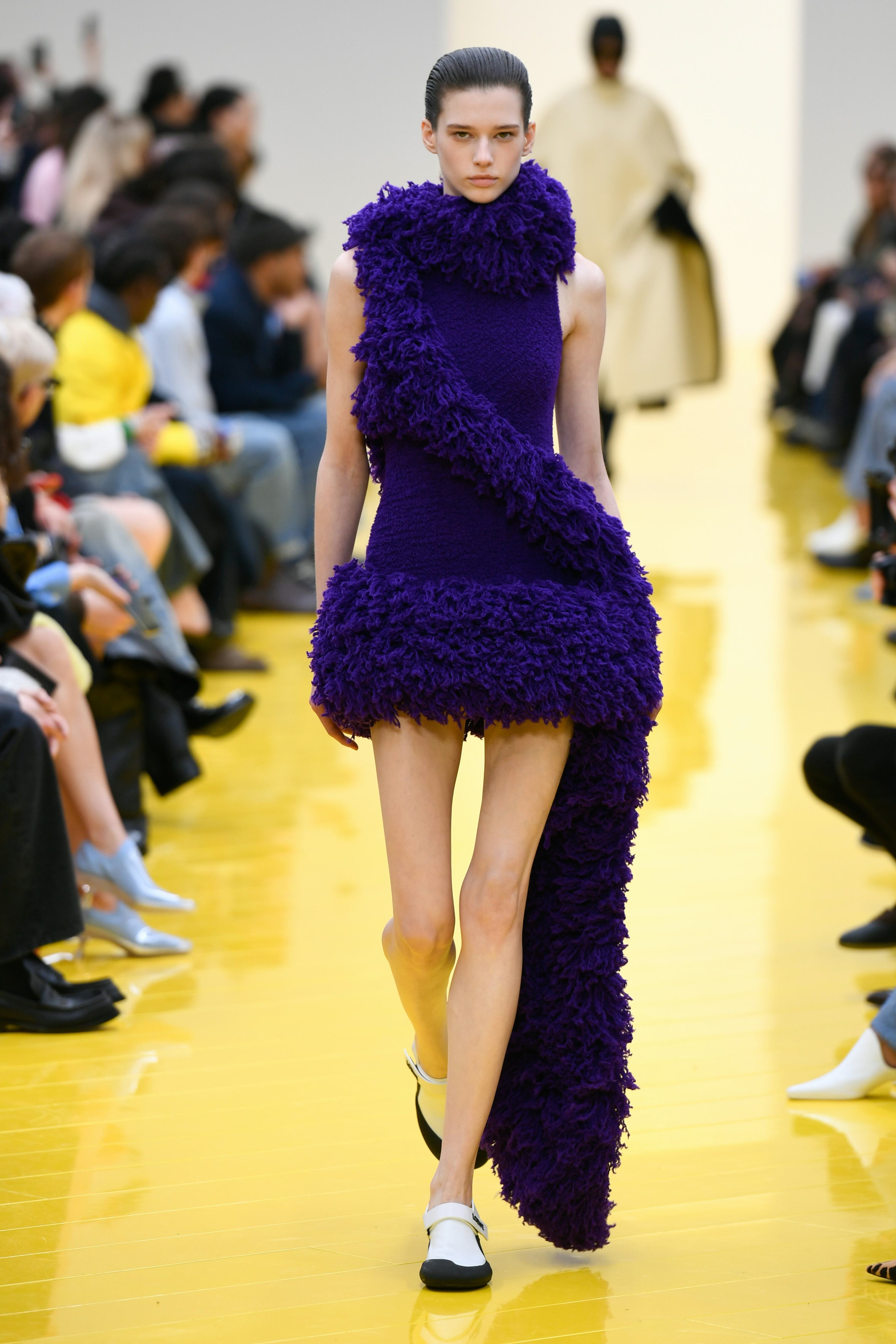 A model walks the runway during the Loewe Womenswear Fall/Winter 2026-2027 show as part of Paris Fas...