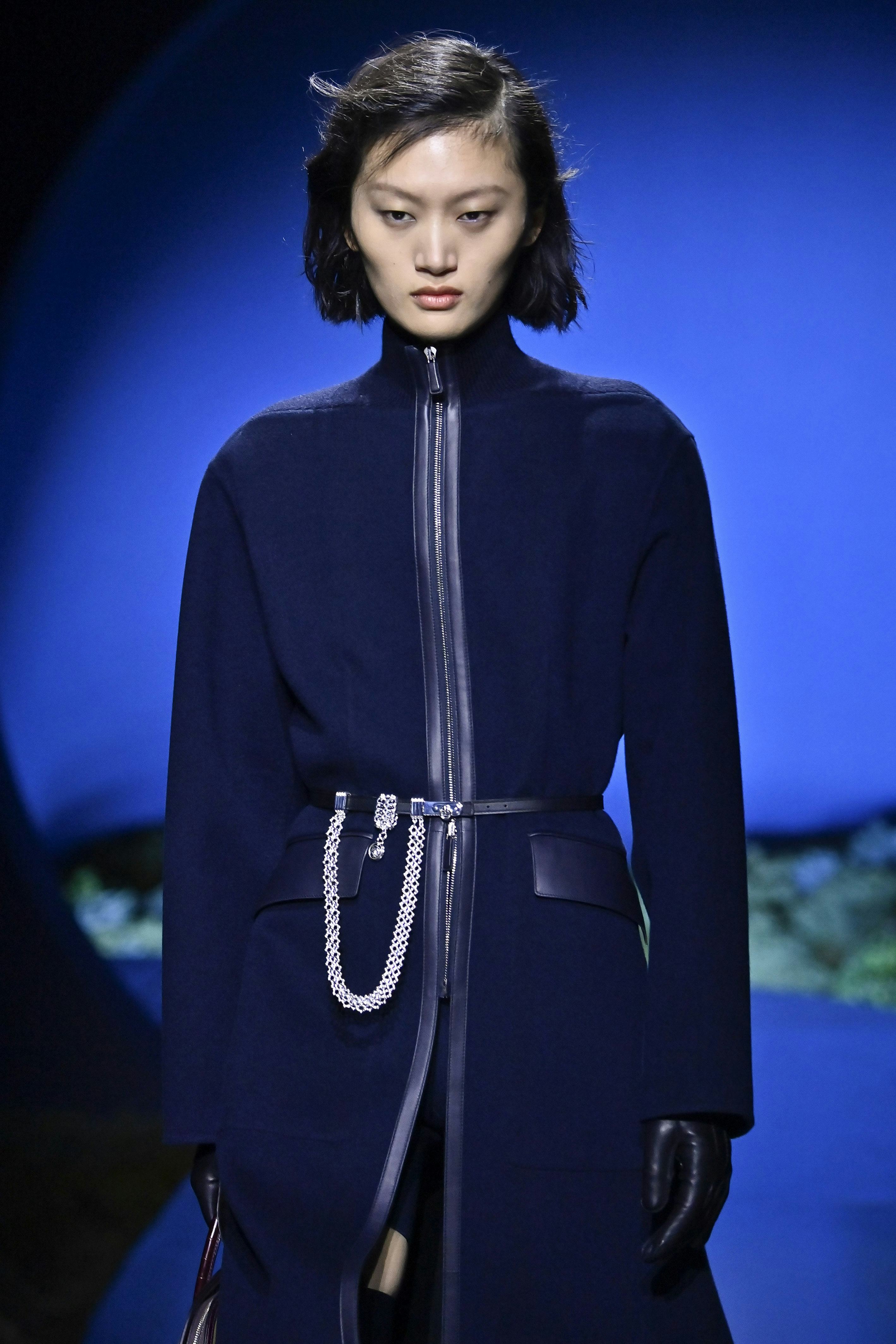 A model walks the runway during the Hermès Ready to Wear Fall/Winter 2026-2027 fashion show as part ...