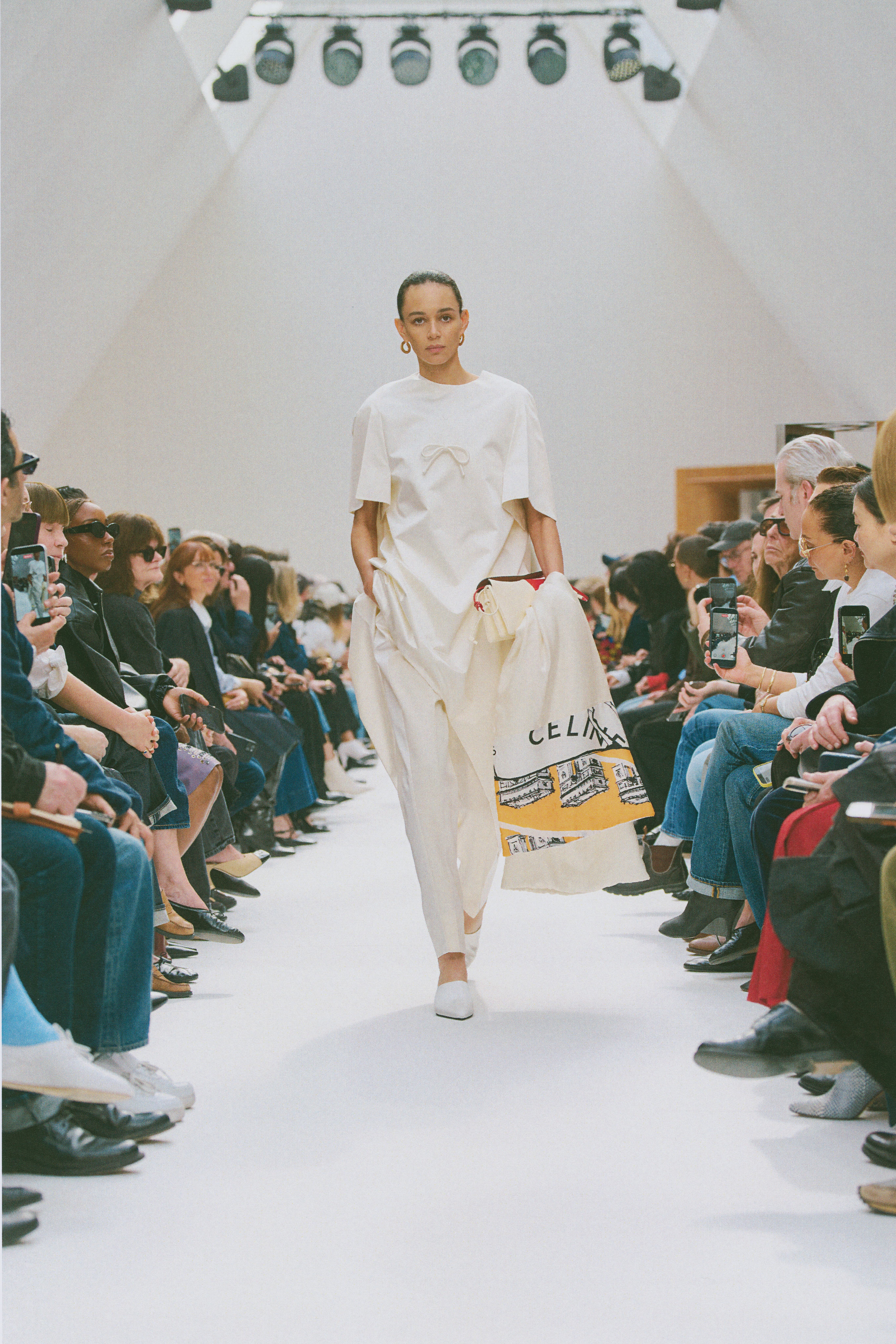 a look from celine fall 2026 collection by michael rider shown at paris fashion week