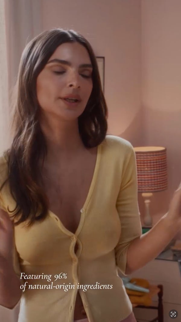 Emily Ratajkowski wore a floral mini dress in a KIKO Milano ad.