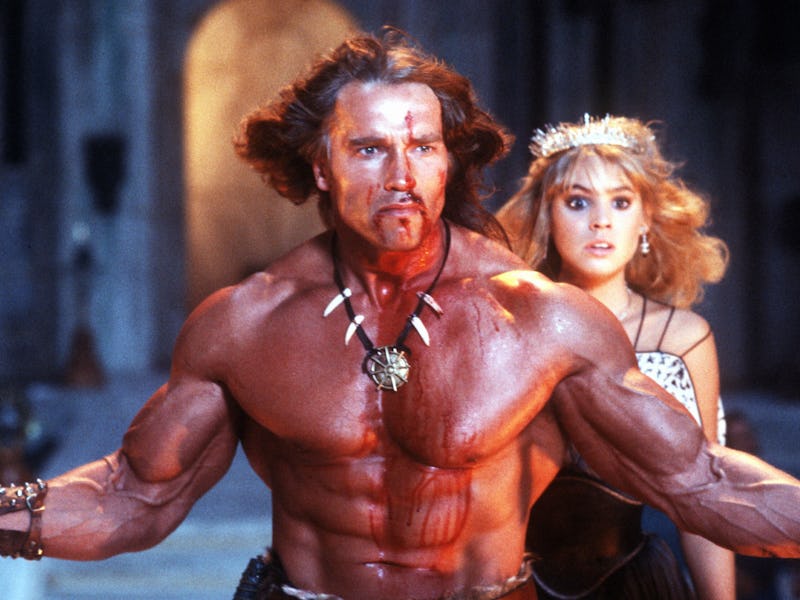 Arnold Schwarzenegger and Olivia D'Abo in Conan the Destroyer