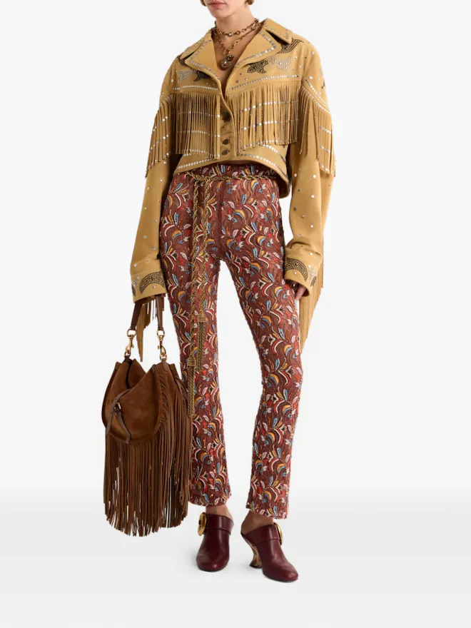 ETRO Studded Fringed Leather Jacket