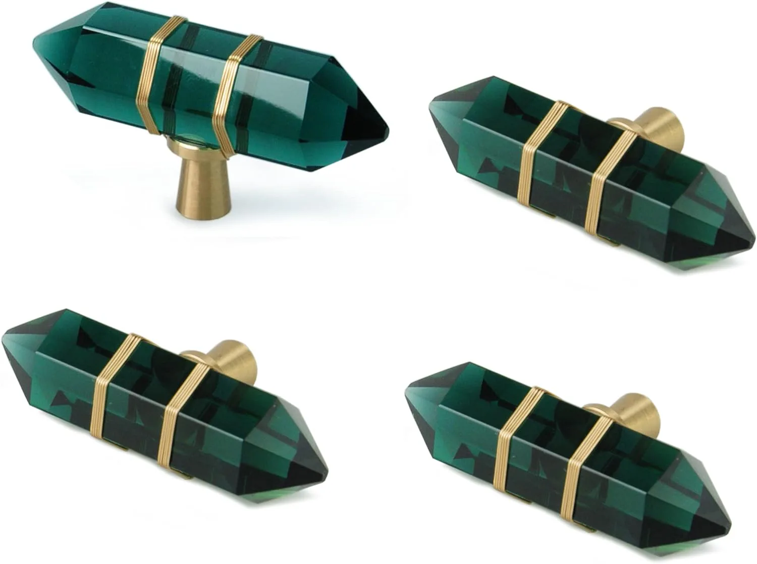 JERVER Hexagonal Crystal Knobs (4-Pack)