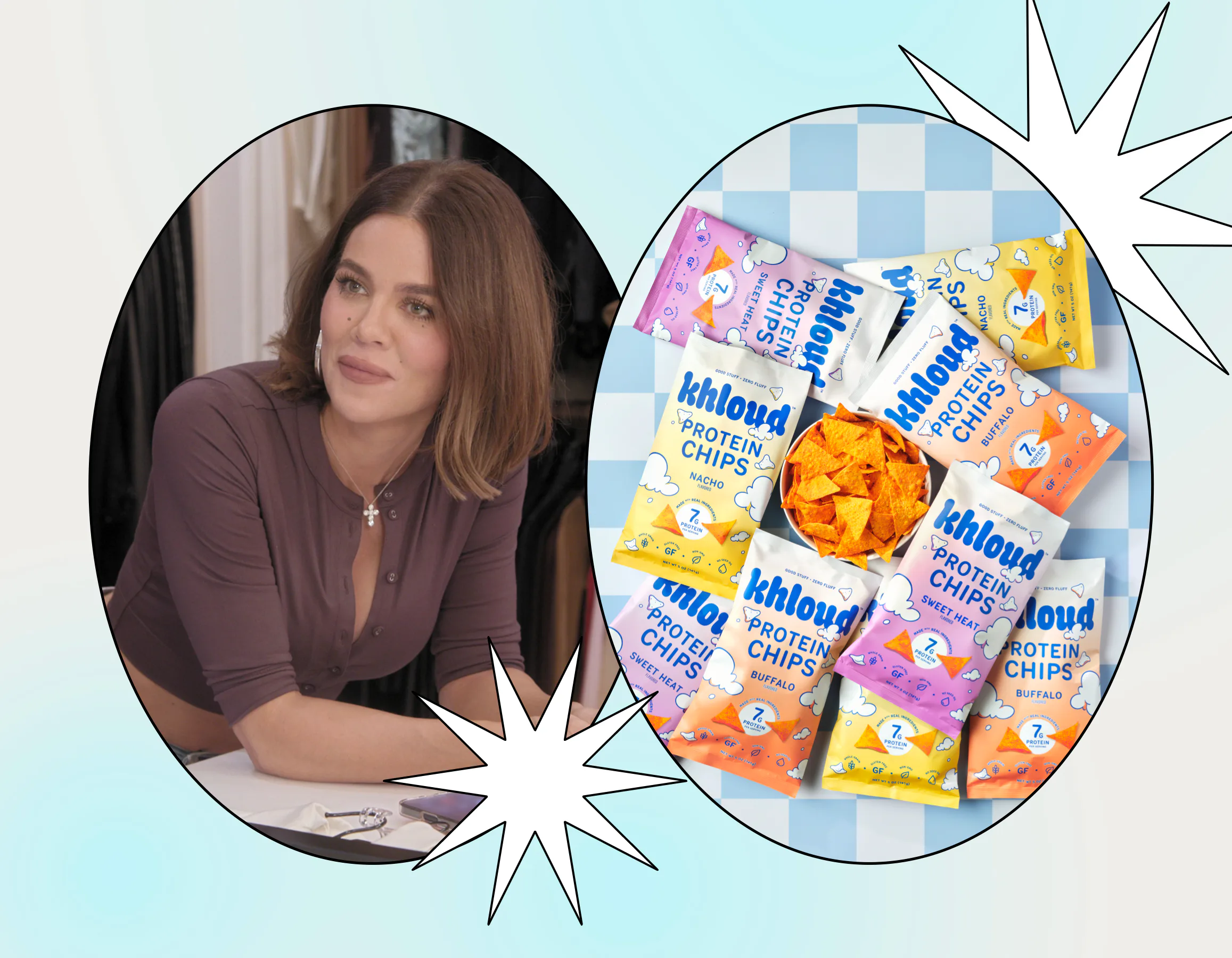 Khloé Kardashian shares which of her new protein chip flavors from Khloud she lives best. 