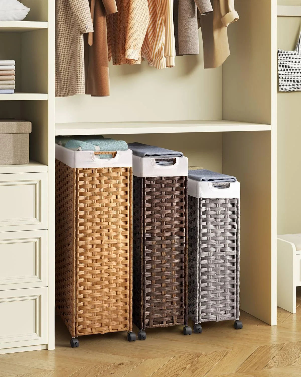 Greenstell Slim Rattan Laundry Hamper