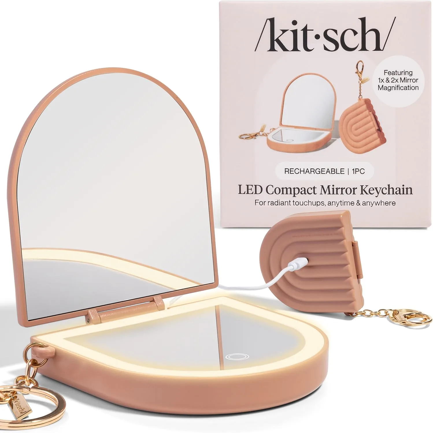 Kitsch Compact Mirror Keychain