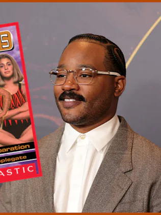 An animorphs book cover collaged with a photo of Ryan Coogler