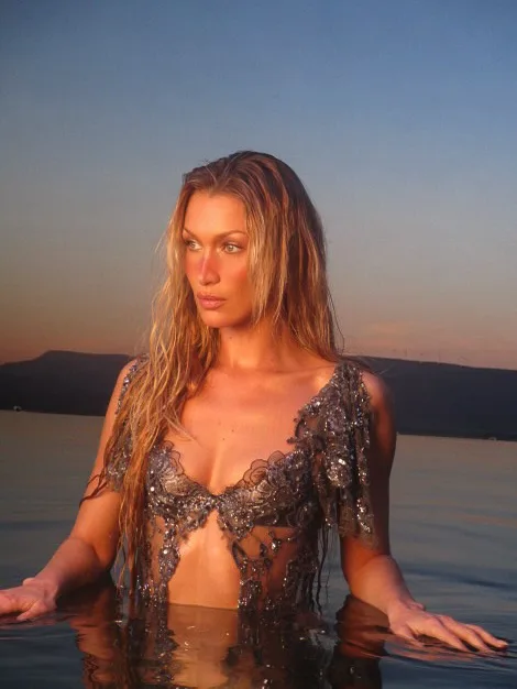 Bella Hadid Channels Britney Spears In a Sultry Y2k Set