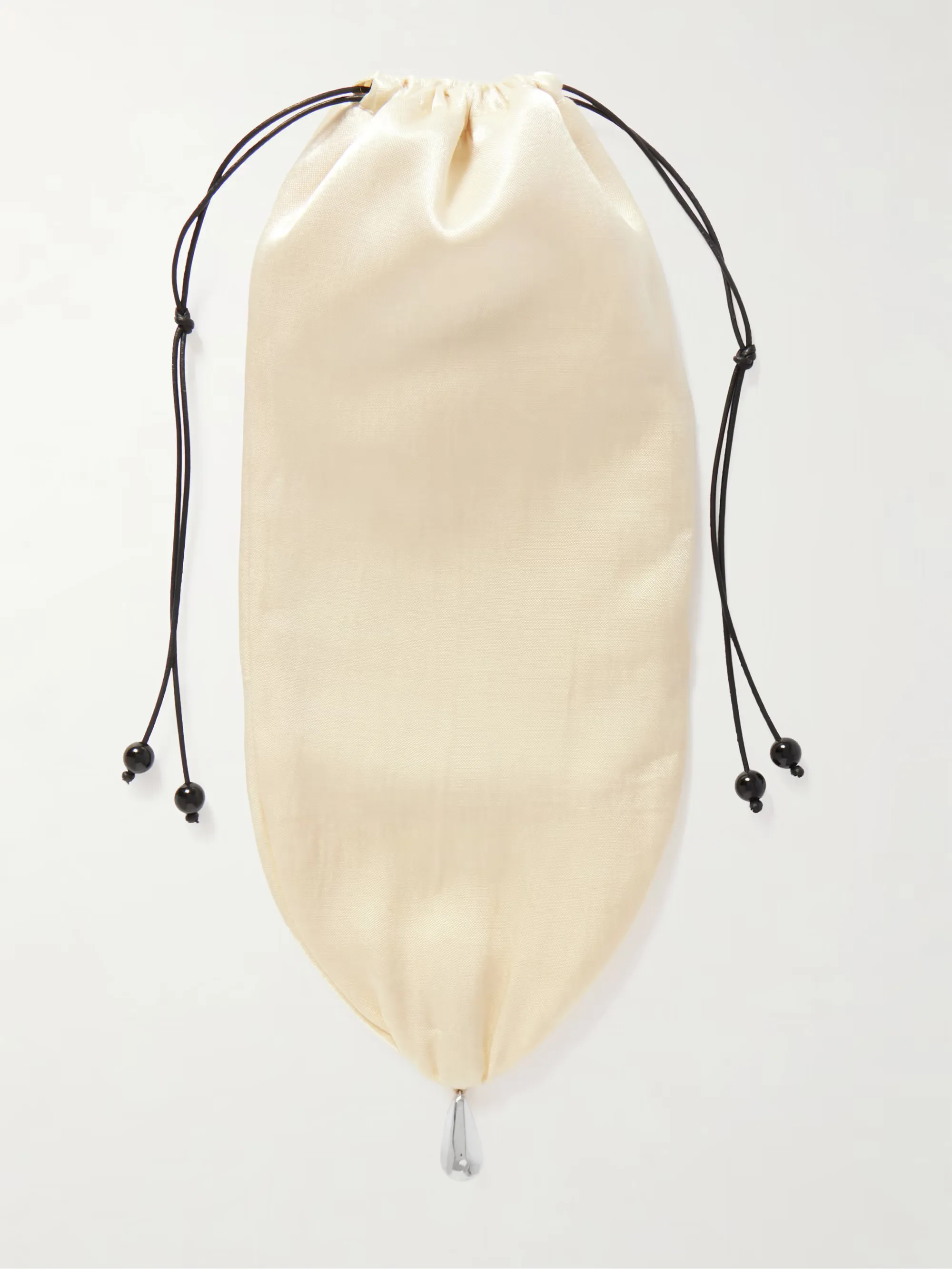 Teardrop Embellished Satin Drawstring Pouch