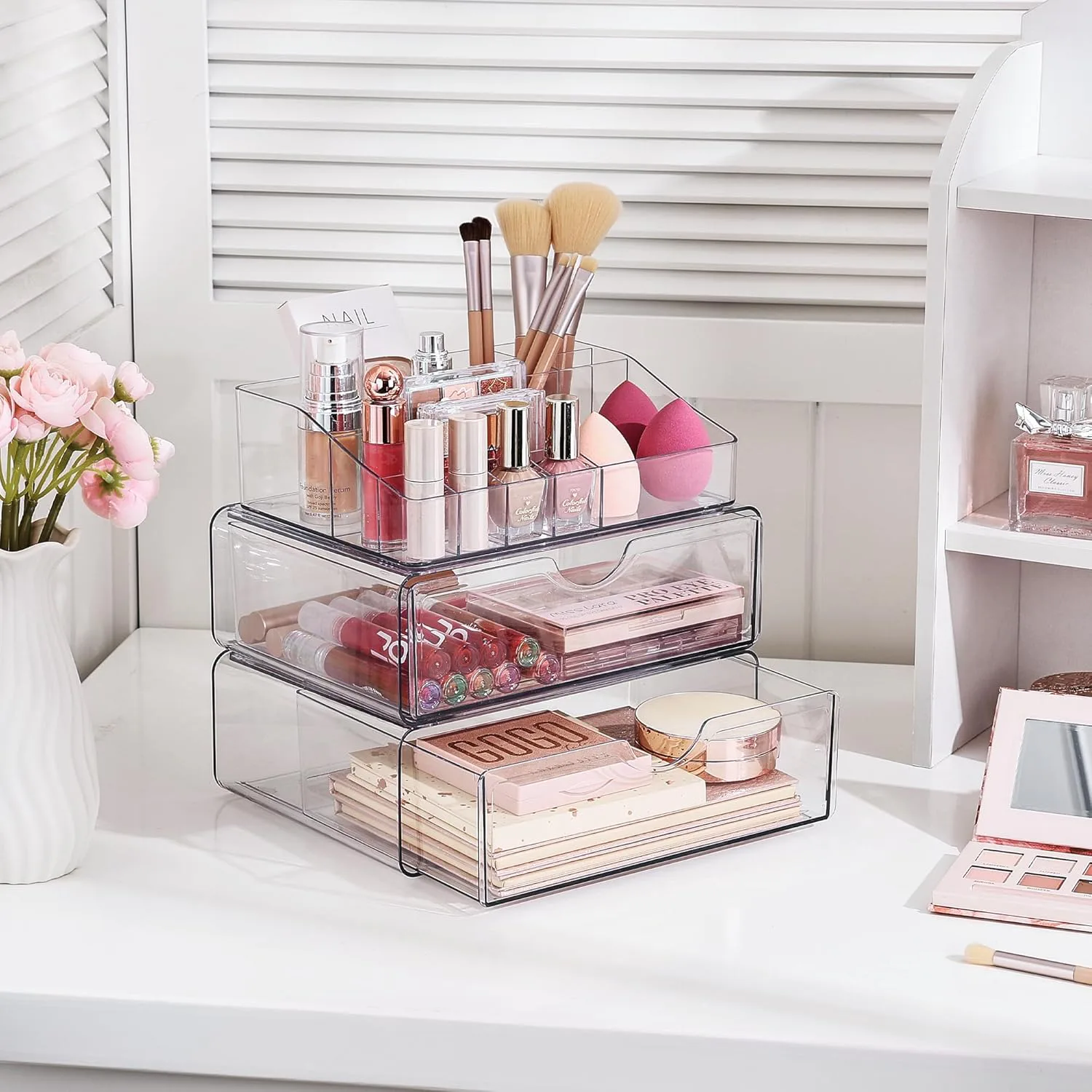 Vtopmart 3-Tier Clear Makeup Organizer