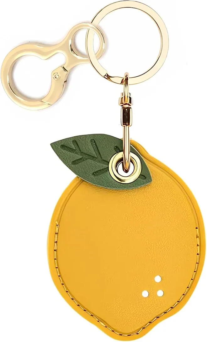 BORKUANA Leather Keychain AirTag Case