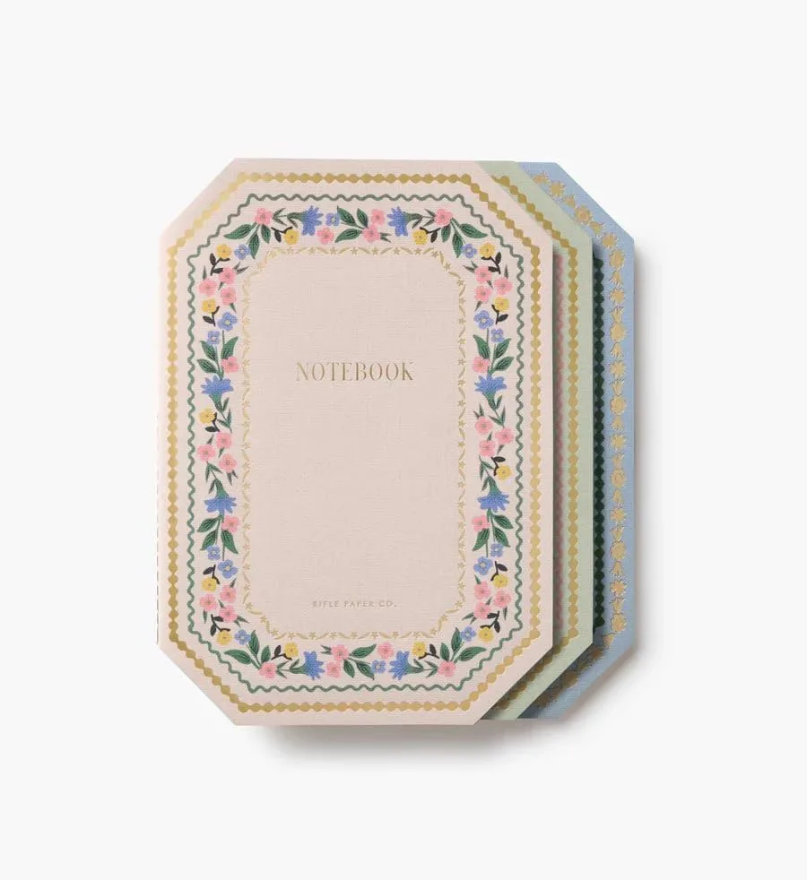 RIFLE PAPER CO. Gemma Stitched Notebooks (Set of 3)
