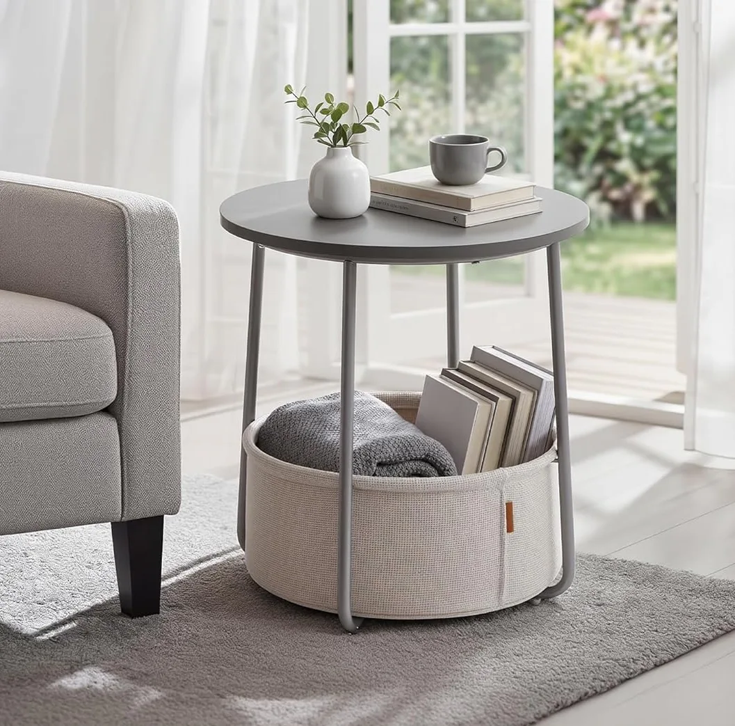 SONGMICS Small Side Table with Storage