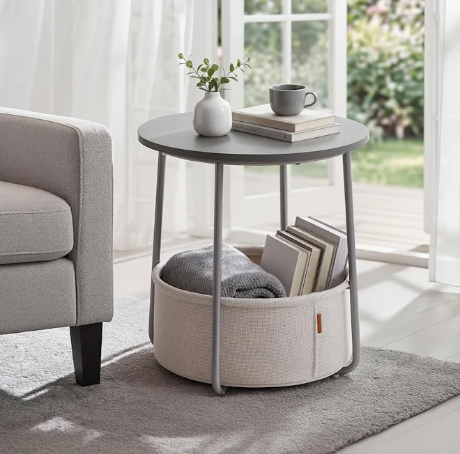 SONGMICS Small Side Table with Storage