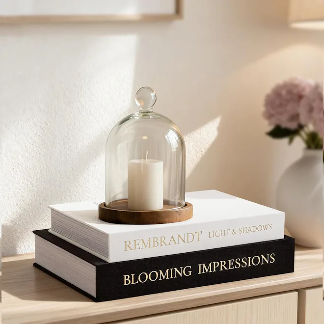 Fveuc Linen Decorative Books with Hidden Storage (Set of 2)