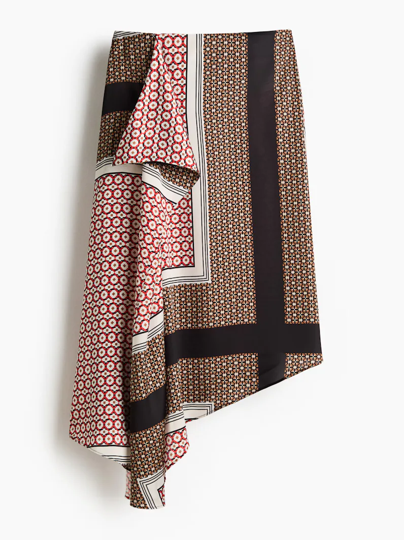 Asymmetric Satin Skirt