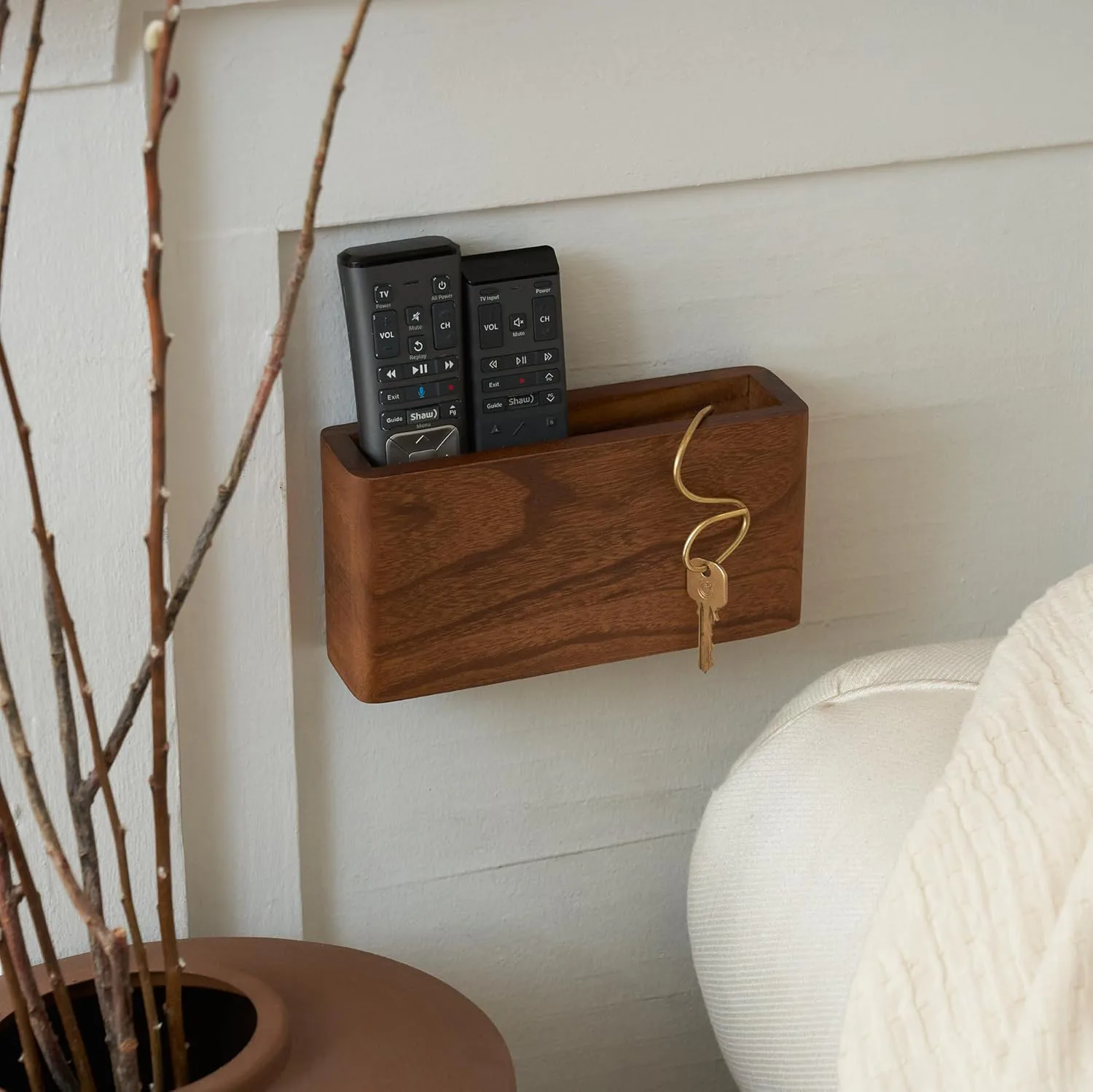 KIBAGA Premium Wooden Remote Control Holder
