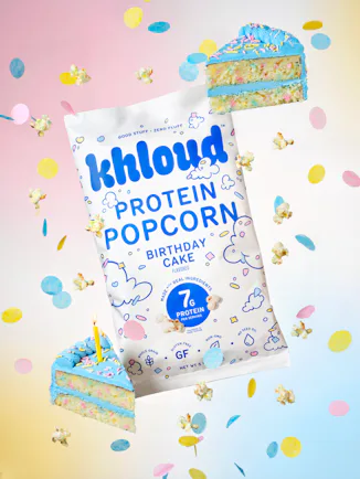 I tried Khloe Kardashian's new Khloud Birthday Cake Protein Popcorn flavor.