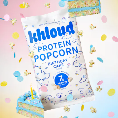 I tried Khloe Kardashian's new Khloud Birthday Cake Protein Popcorn flavor.