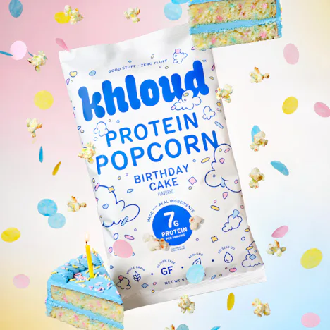 I tried Khloe Kardashian's new Khloud Birthday Cake Protein Popcorn flavor.