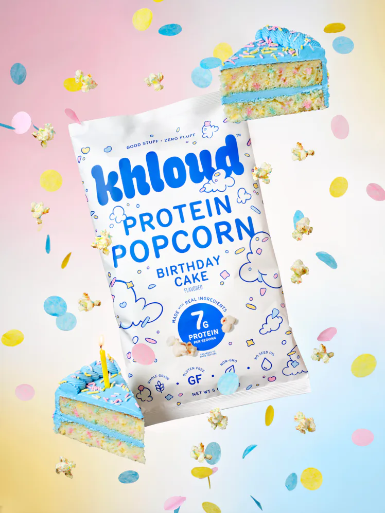 I tried Khloe Kardashian's new Khloud Birthday Cake Protein Popcorn flavor.