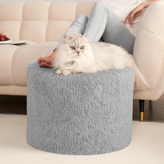 Hansleep Round Stuffed Pouf Ottoman