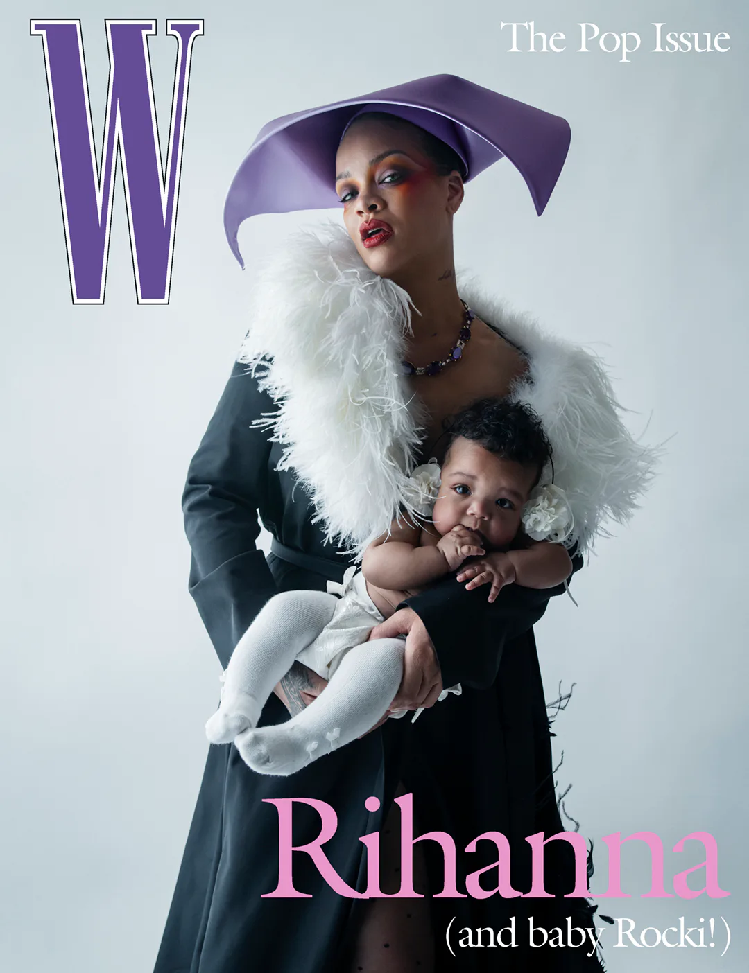 Rihanna with baby Rocki in W Magazine