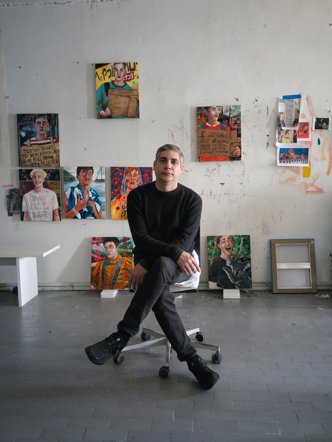 Hernan Bas photographed in his Art Studio for W Magazine