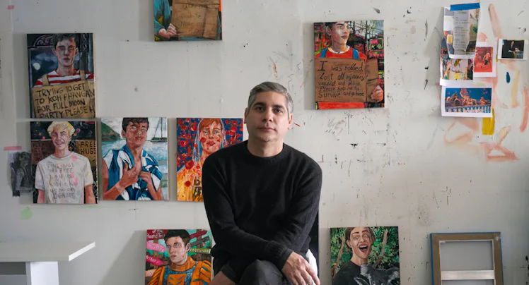 Hernan Bas photographed in his Art Studio for W Magazine